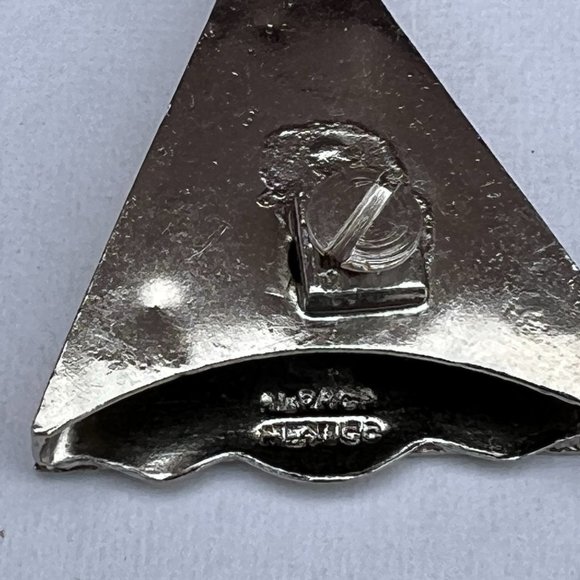 Vintage Mexican Sterling Silver Men's shirt Collar Tip Collar Points Horse Logo - Picture 6 of 8